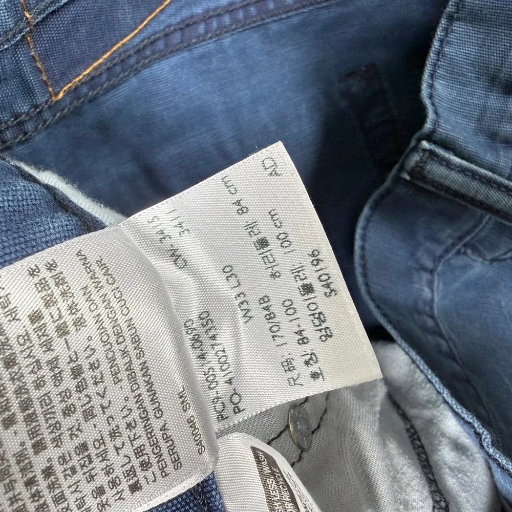 Levis 514 Straight Fit Blue Cotton Canvas Pants Mens 33x30 Preppy Blokecore